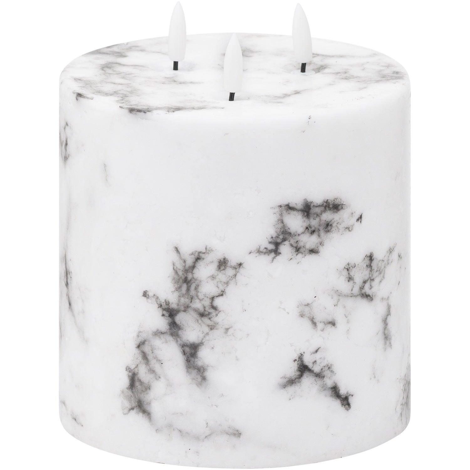 Luxe Collection Natural Glow 6x6 Marble Effect LED Candle Candle