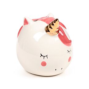 Ceramic Money boxes - Adoramols Sussu the Panda Enchanted White Rainbow Unicorn White piggy banks