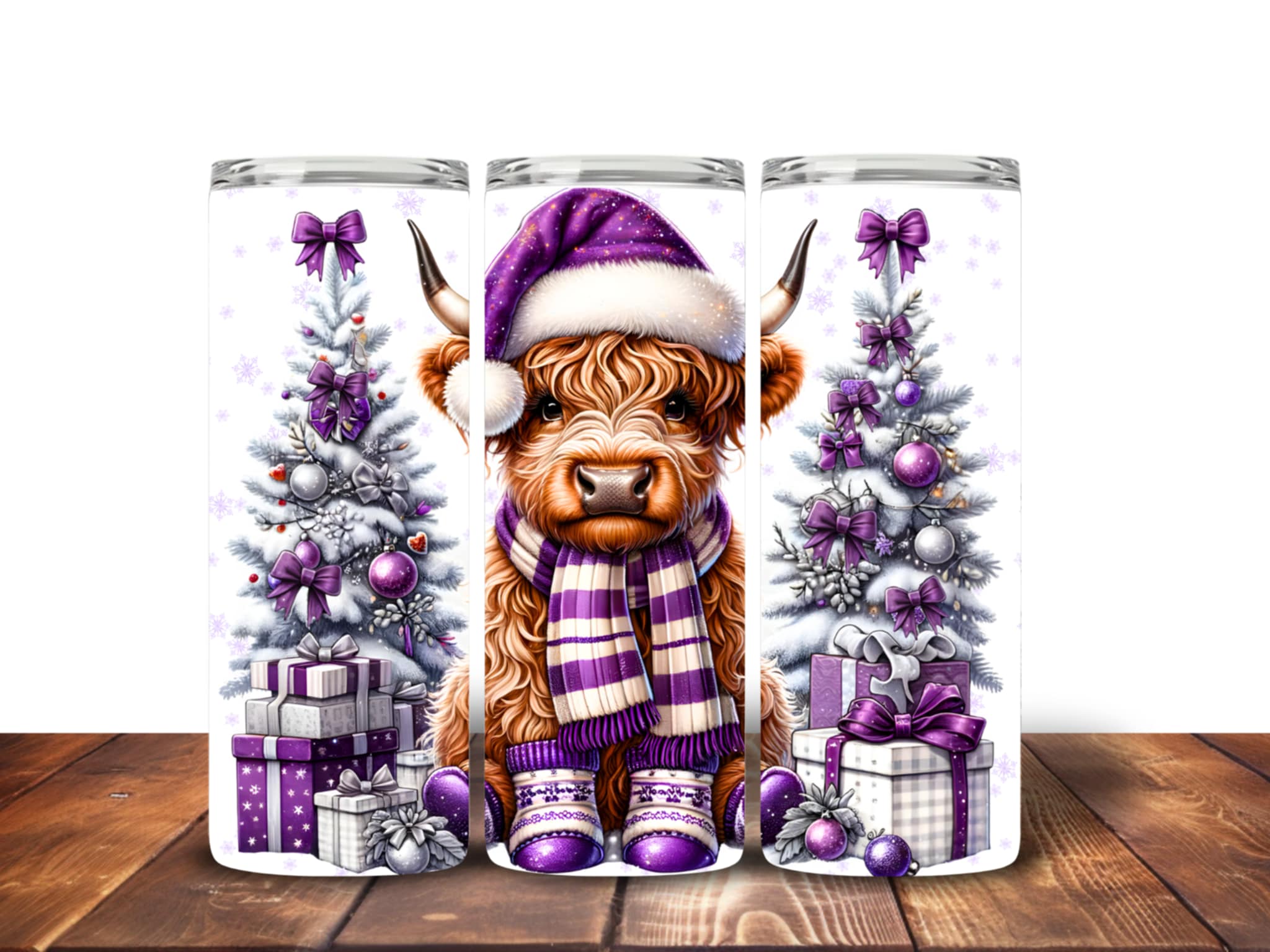 Highland Cow Christmas tumblers Design 11 Tumbler