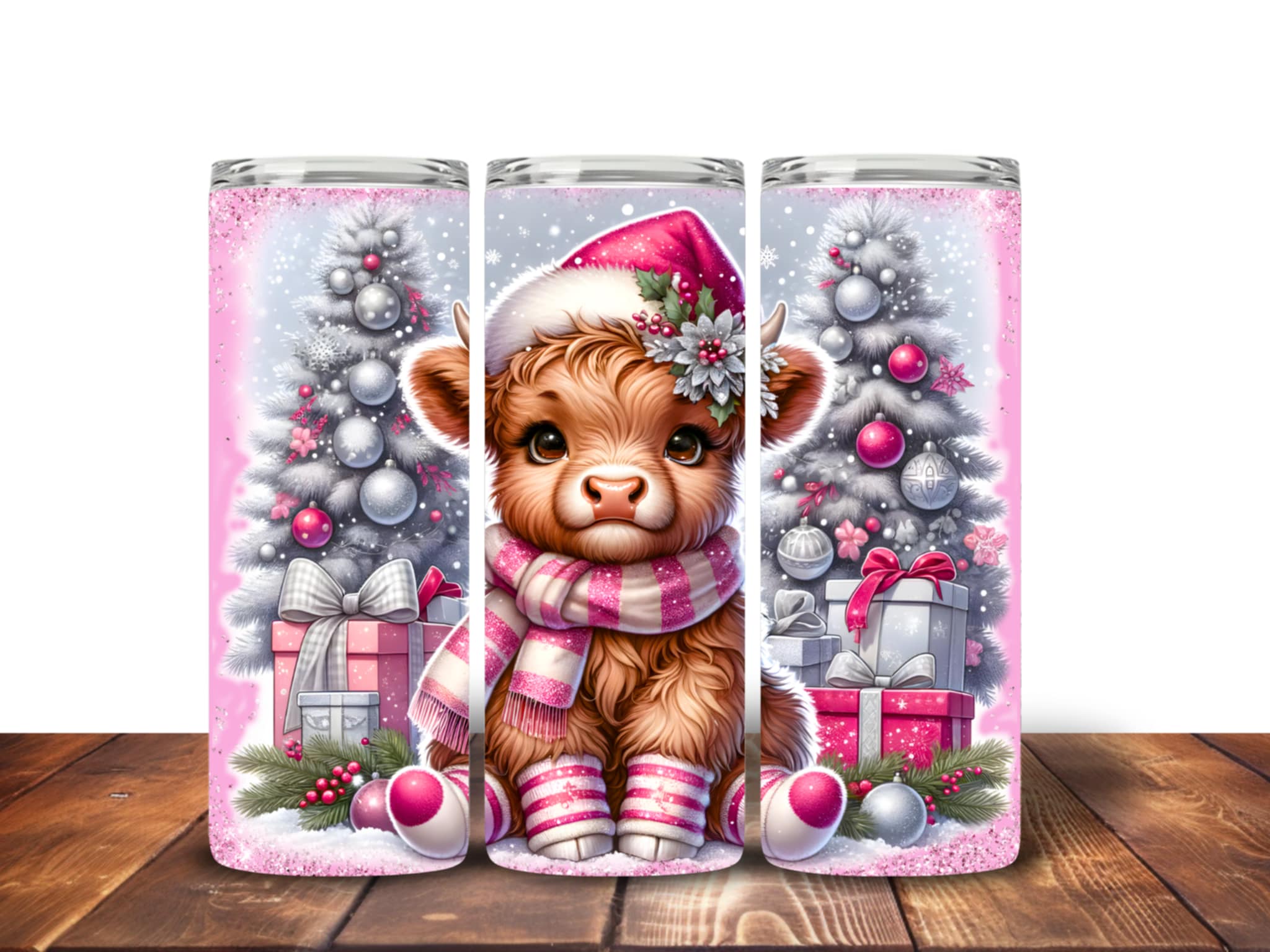 Highland Cow Christmas tumblers Design 10 Tumbler
