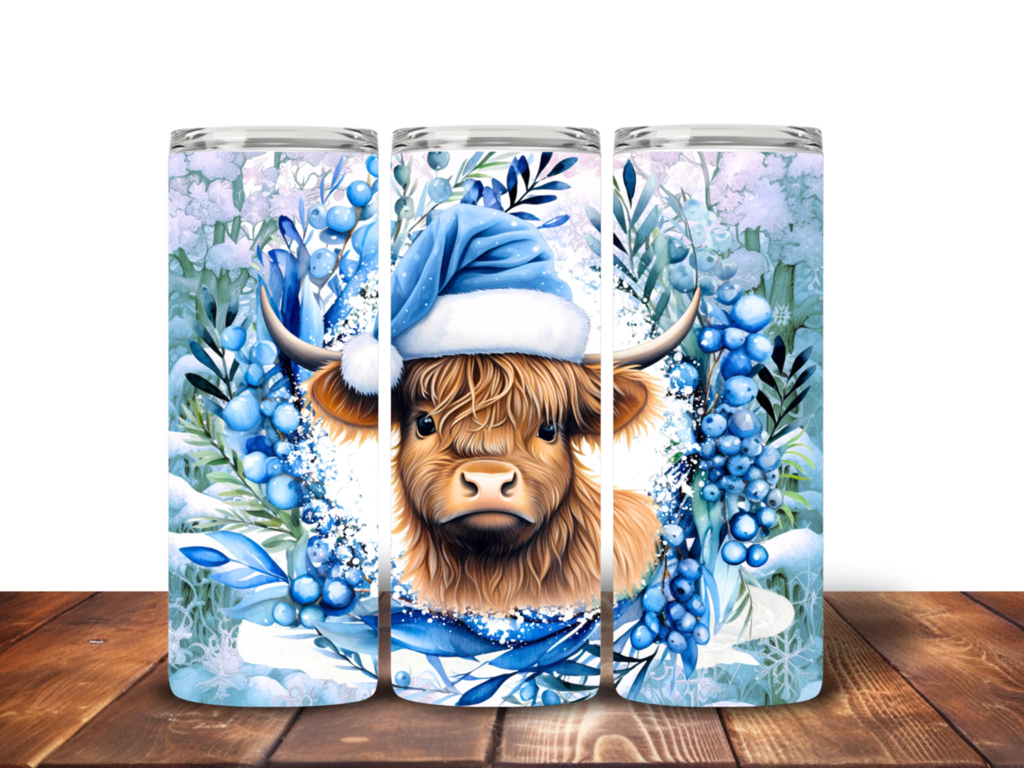 Highland Cow Christmas tumblers Design 5 Tumbler