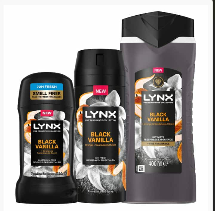 Lynx Black Vanilla Collection- Orange & Sandalwood Scent Gift ideas