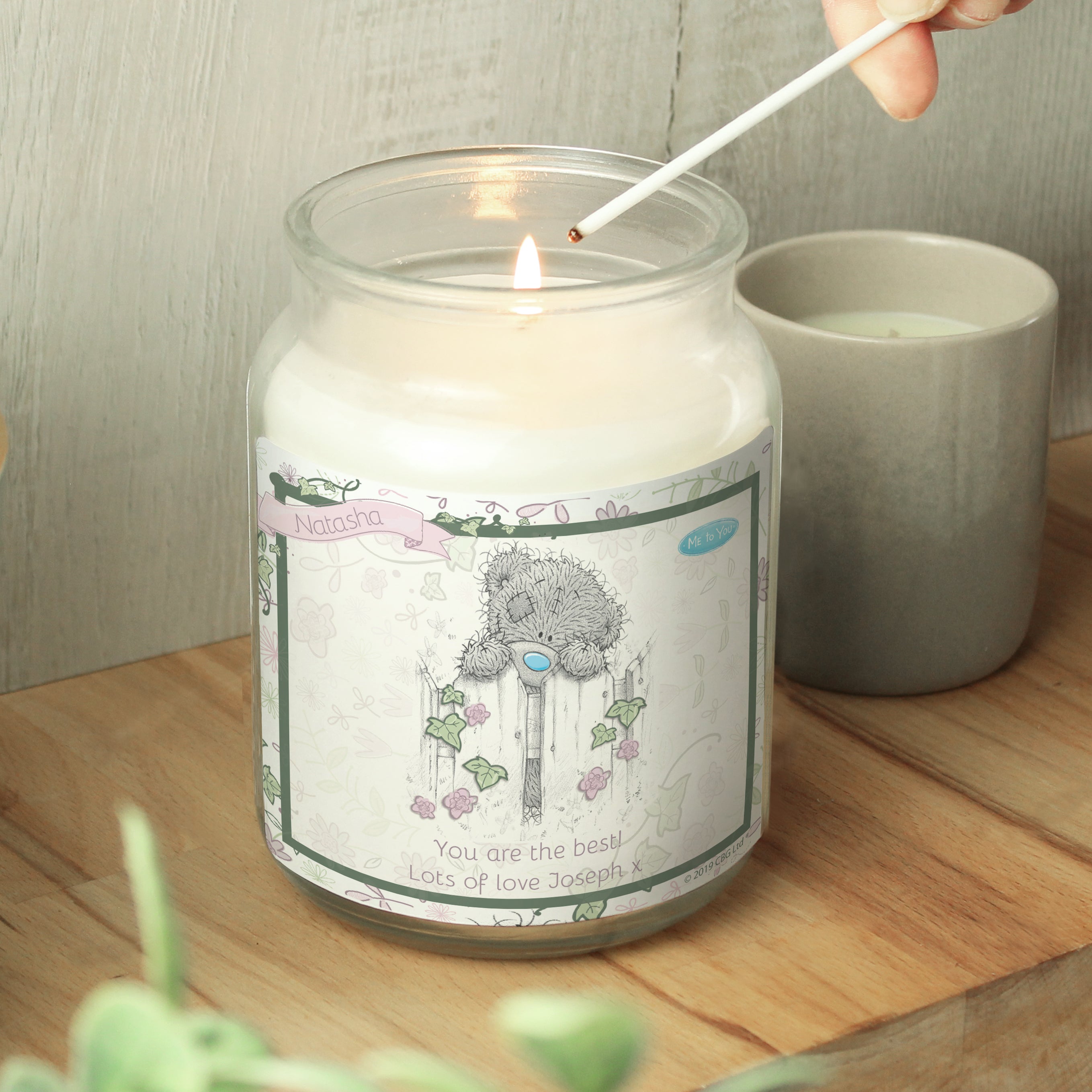 Personalised Me to You Secret Garden Large Candle Jar Candle