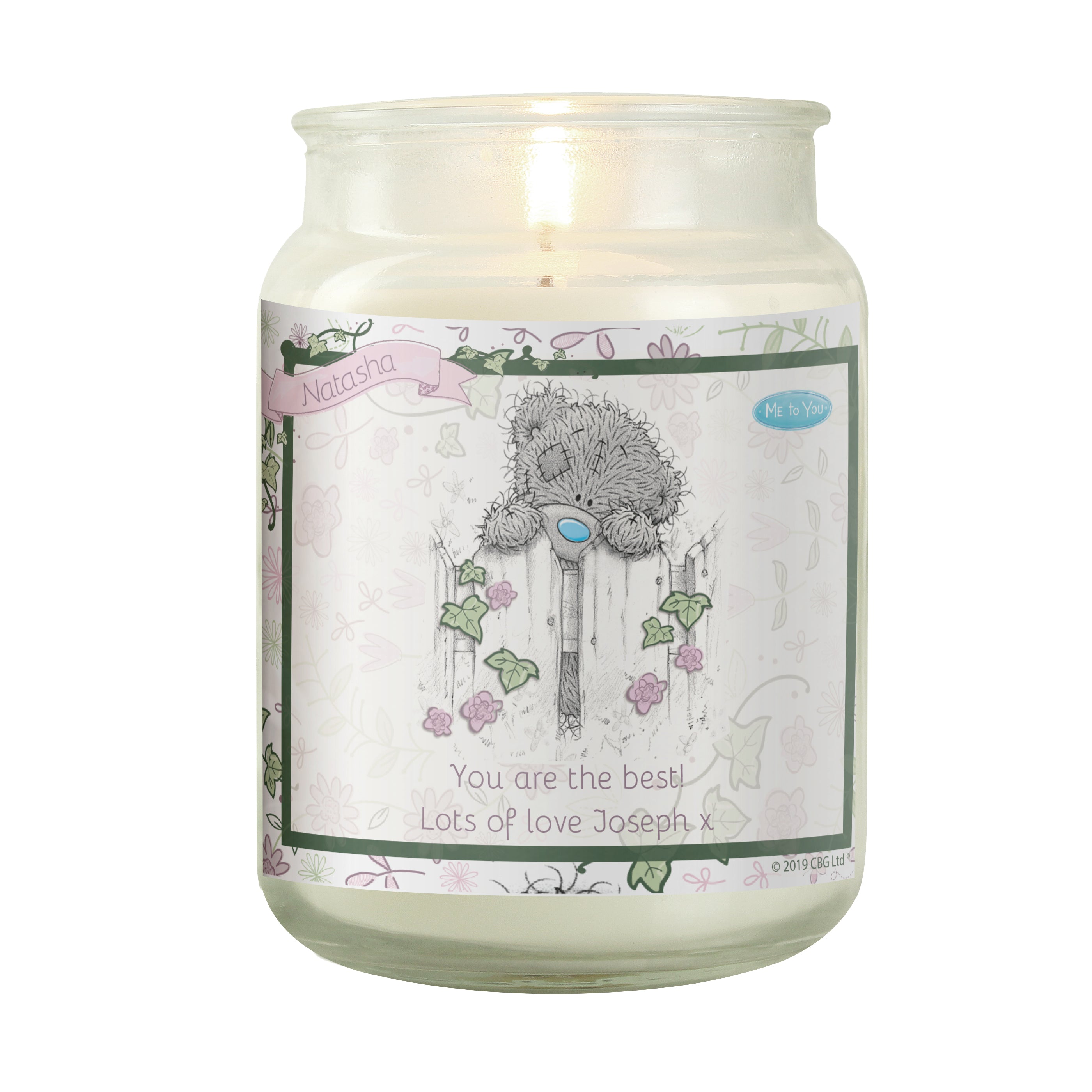 Personalised Me to You Secret Garden Large Candle Jar Candle