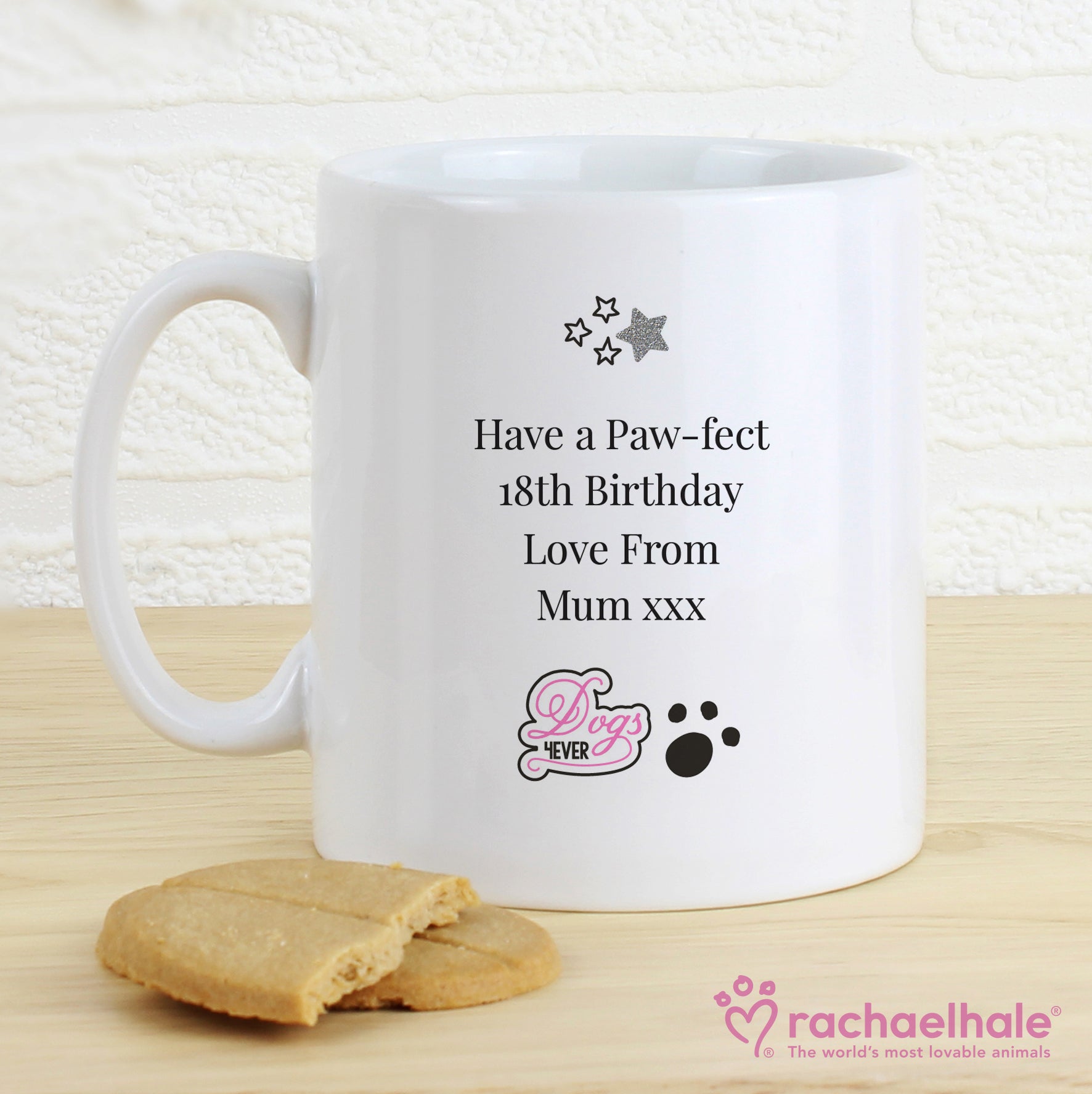 Personalised Rachael Hale Doodle Pug Mug Mug