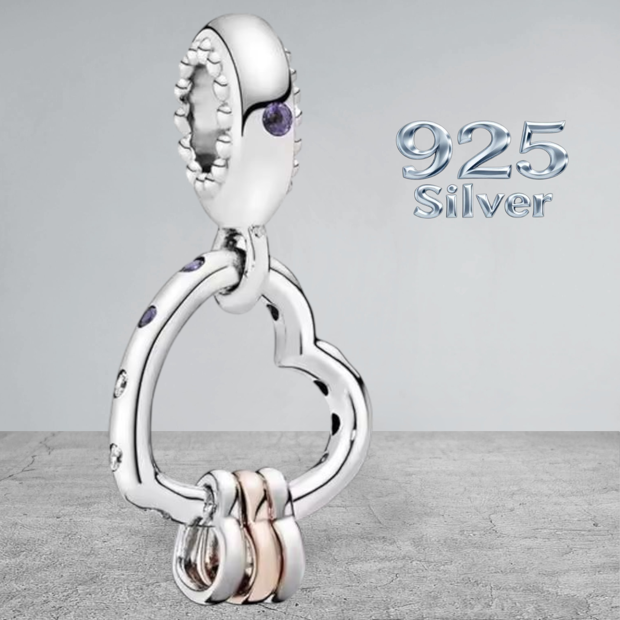 Heart Dangle Charm Charm