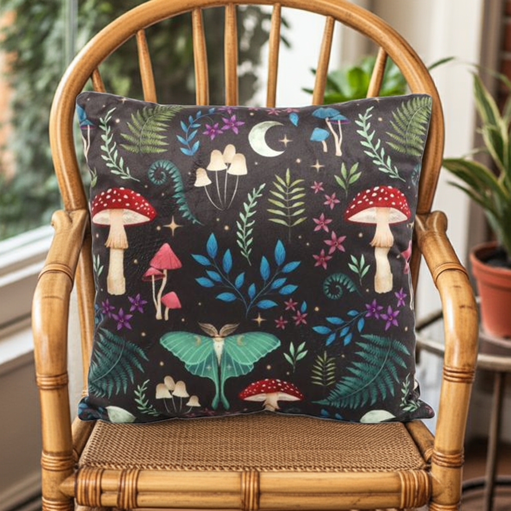 35cm Square Dark Forest Print Cushion Cushions