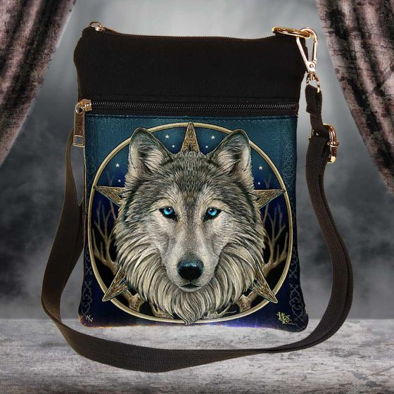 Small The Wild One Fantasy Wolf Shoulder Bag by Lisa Parker Bag