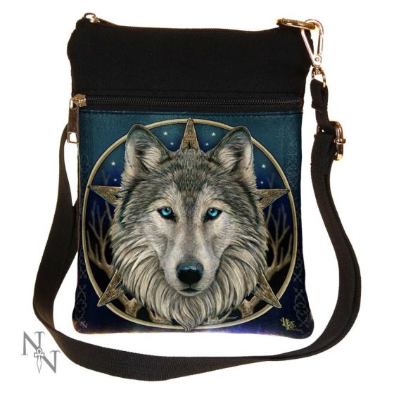 Small The Wild One Fantasy Wolf Shoulder Bag by Lisa Parker Bag