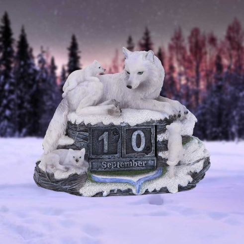 Mother's Watch White Wolf and Pups Calendar Calender