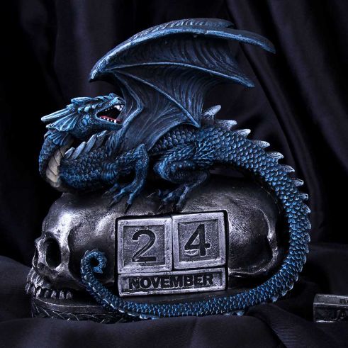 Blue Dragon and Skulls Year Keeper Gothic Calendar Calender