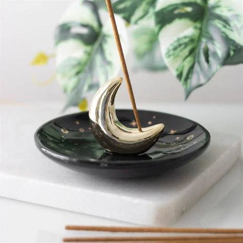Gold Crescent Moon Incense Stick Holder Incense Holder