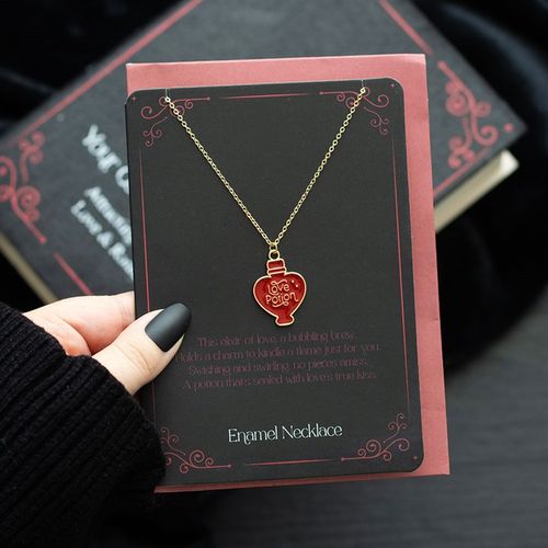 Love Potion Enamel Necklace Card Necklace