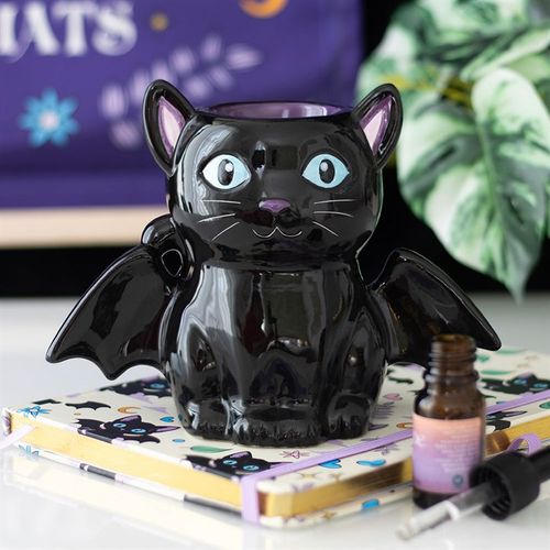 Cute and Creepy Bat Cat Oil Burner and Wax Warmer Oil Burner