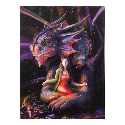 19x25cm Spirit Dragon Canvas Plaque by Anne Stokes Canvas
