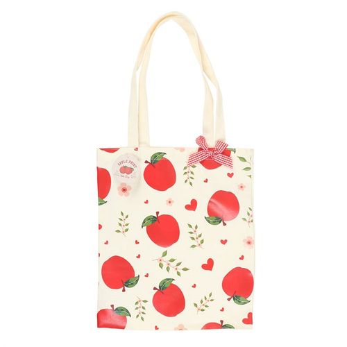 Apple Print Polycotton Tote Bag Bag