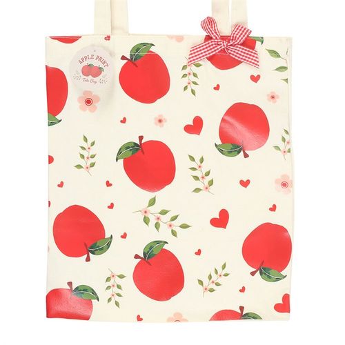 Apple Print Polycotton Tote Bag Bag