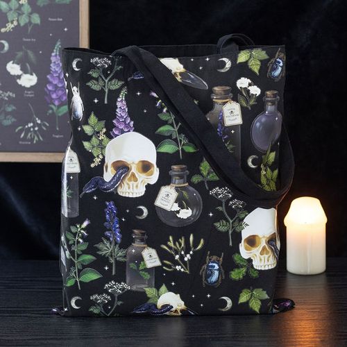 Venom & Vines Print Polycotton Tote Bag Bag