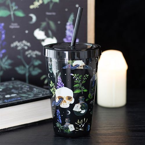 Venom & Vines Print Tumbler with Straw Tumbler