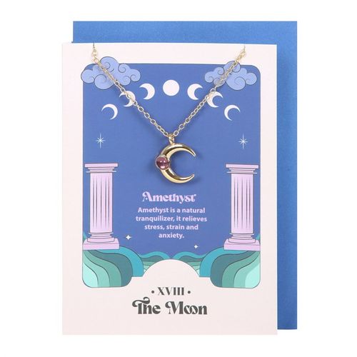 The Moon Celestial Amethyst Necklace Card Necklace