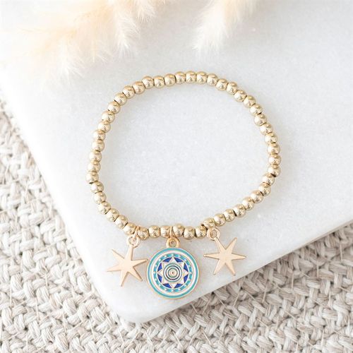 All Seeing Eye Beaded Charm Bracelet Bracelet