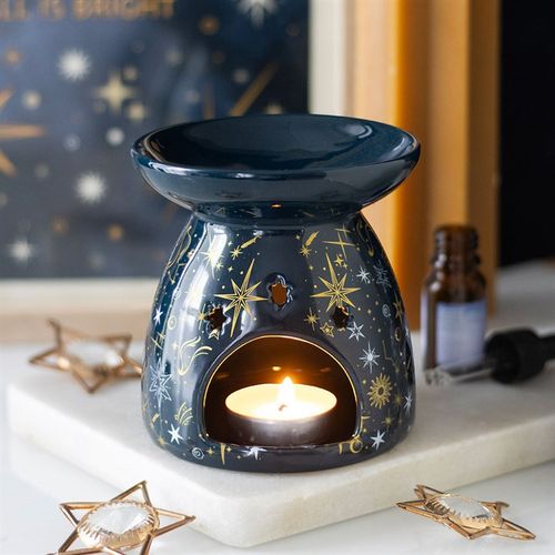 Blue Starry Night Oil Burner and Wax Warmer Oil Burner