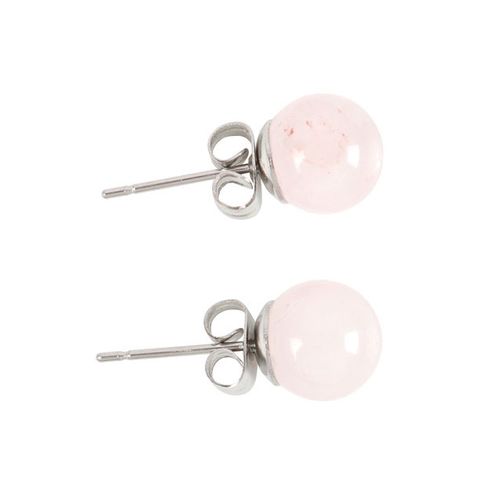 Rose Quartz Semi Precious Crystal Earrings Earrings