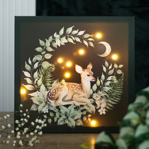 Fawn Light Up Canvas Plaque Canvas