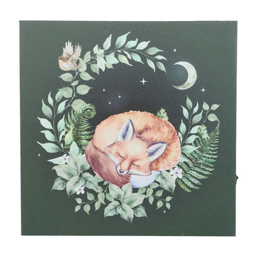 Sleeping Fox Light Up Canvas Plaque Canvas