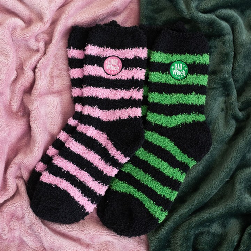 Set of 2 Good Witch and Bad Witch Fluffy Socks Socks
