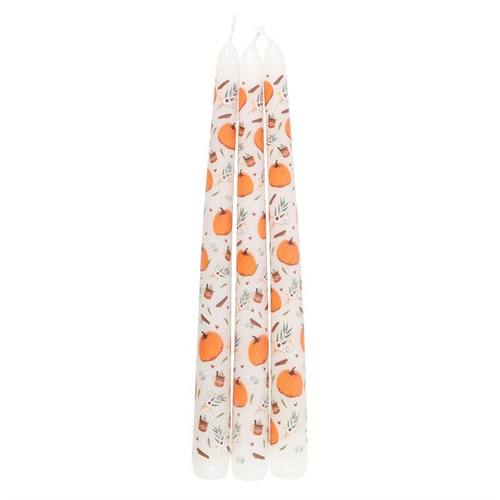 Set of 3 Pumpkin Taper Candles Candles