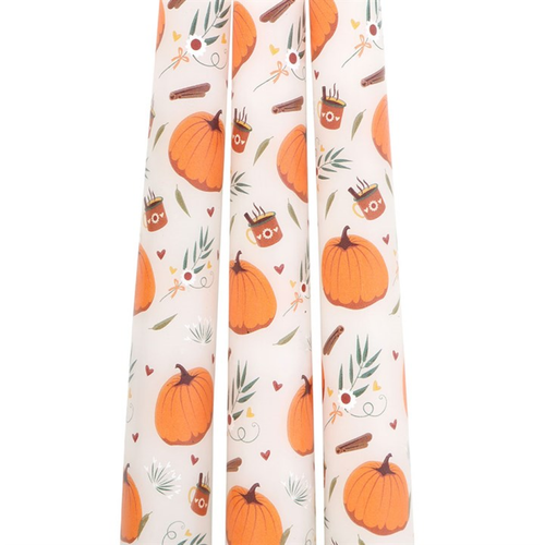 Set of 3 Pumpkin Taper Candles Candles