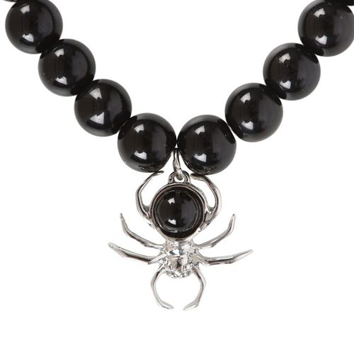 Spider Black Obsidian Beaded Bracelet Jewellery