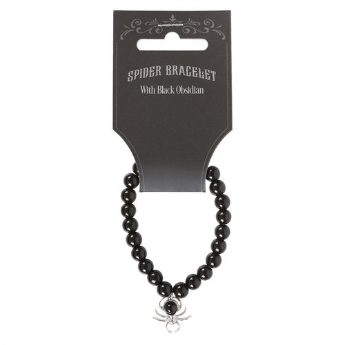 Spider Black Obsidian Beaded Bracelet Jewellery