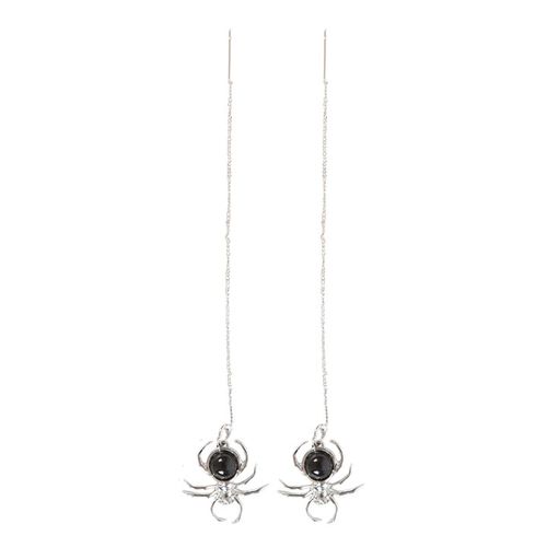 Black Obsidian Spider Threader Earrings Jewellery
