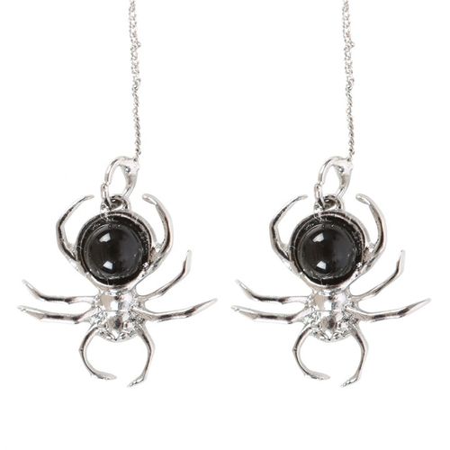 Black Obsidian Spider Threader Earrings Jewellery