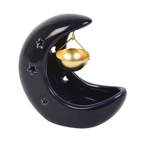 Blue Crescent Moon Hanging Oil Burner Oil Burner