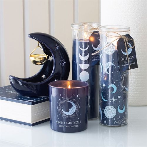Blue Crescent Moon Hanging Oil Burner Oil Burner