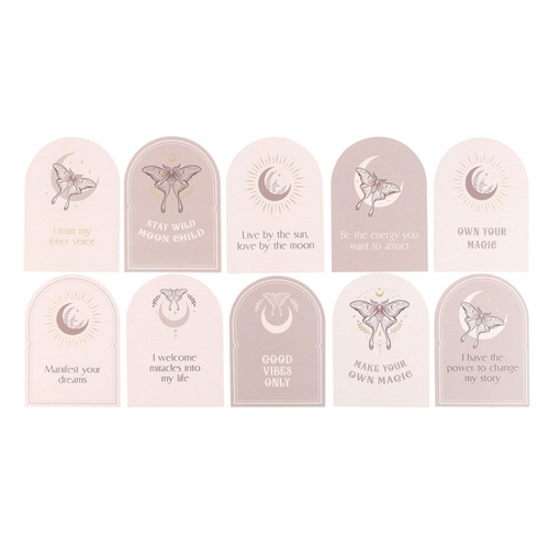 Luna Moth Affirmation Cards with Wooden Stand Tarot Cards