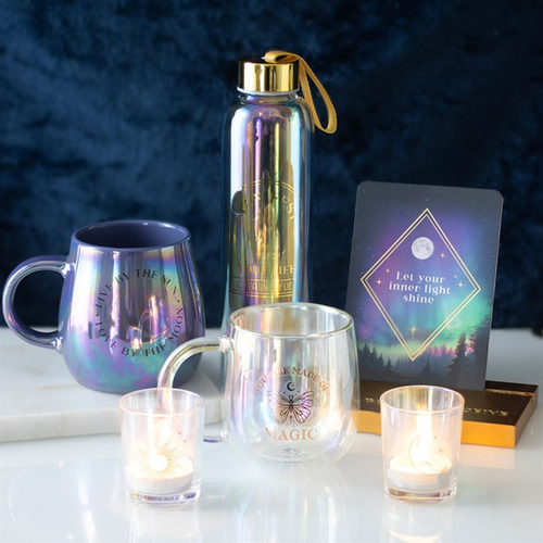 Manifest Your Life Iridescent Glass Water Bottle Water Bottle