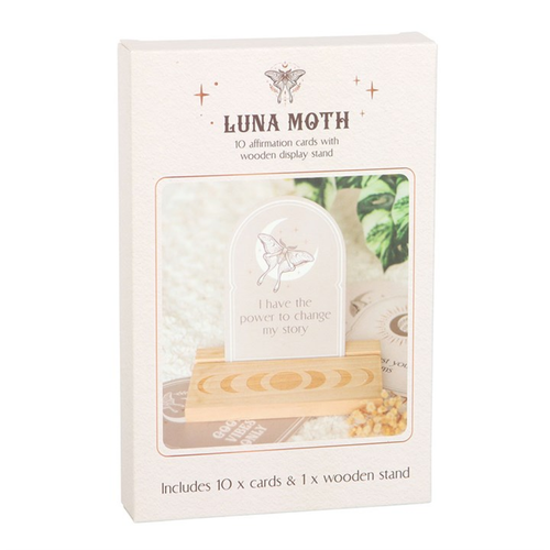 Luna Moth Affirmation Cards with Wooden Stand Tarot Cards