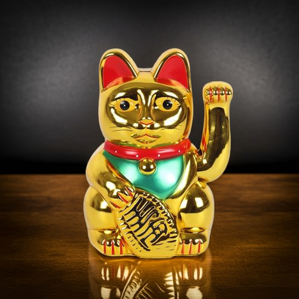 6 Inch Gold Money Cat Ornament