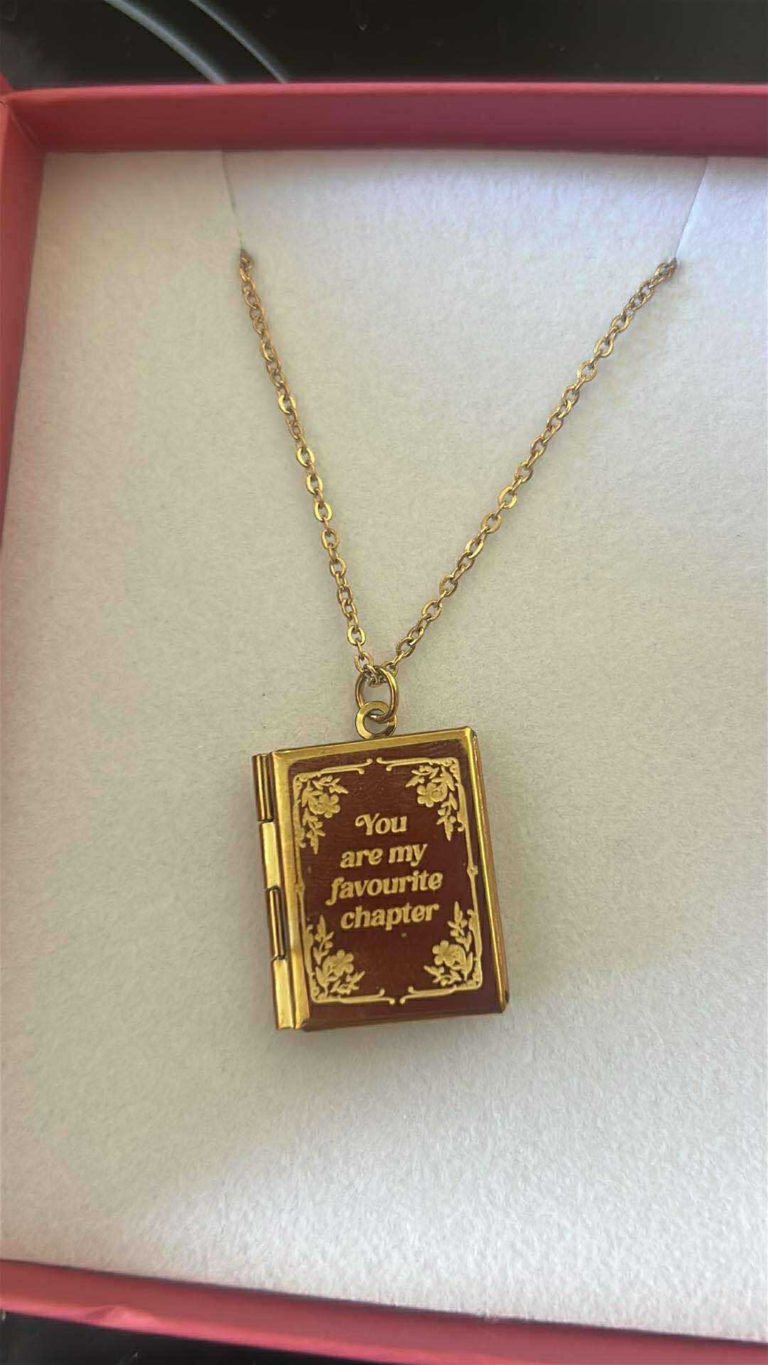 Book Shaped Locket Necklace in Gift Box Necklace