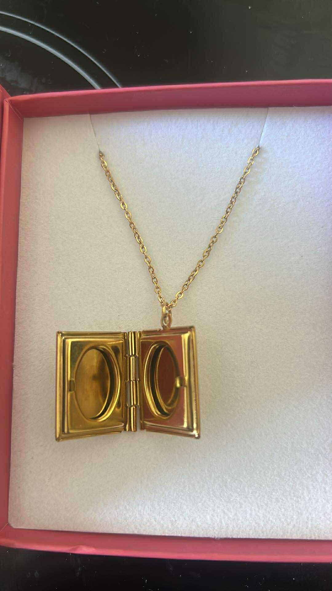 Book Shaped Locket Necklace in Gift Box Necklace