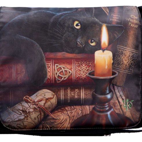 Witching Hour Cat Messenger Bag by Lisa Parker