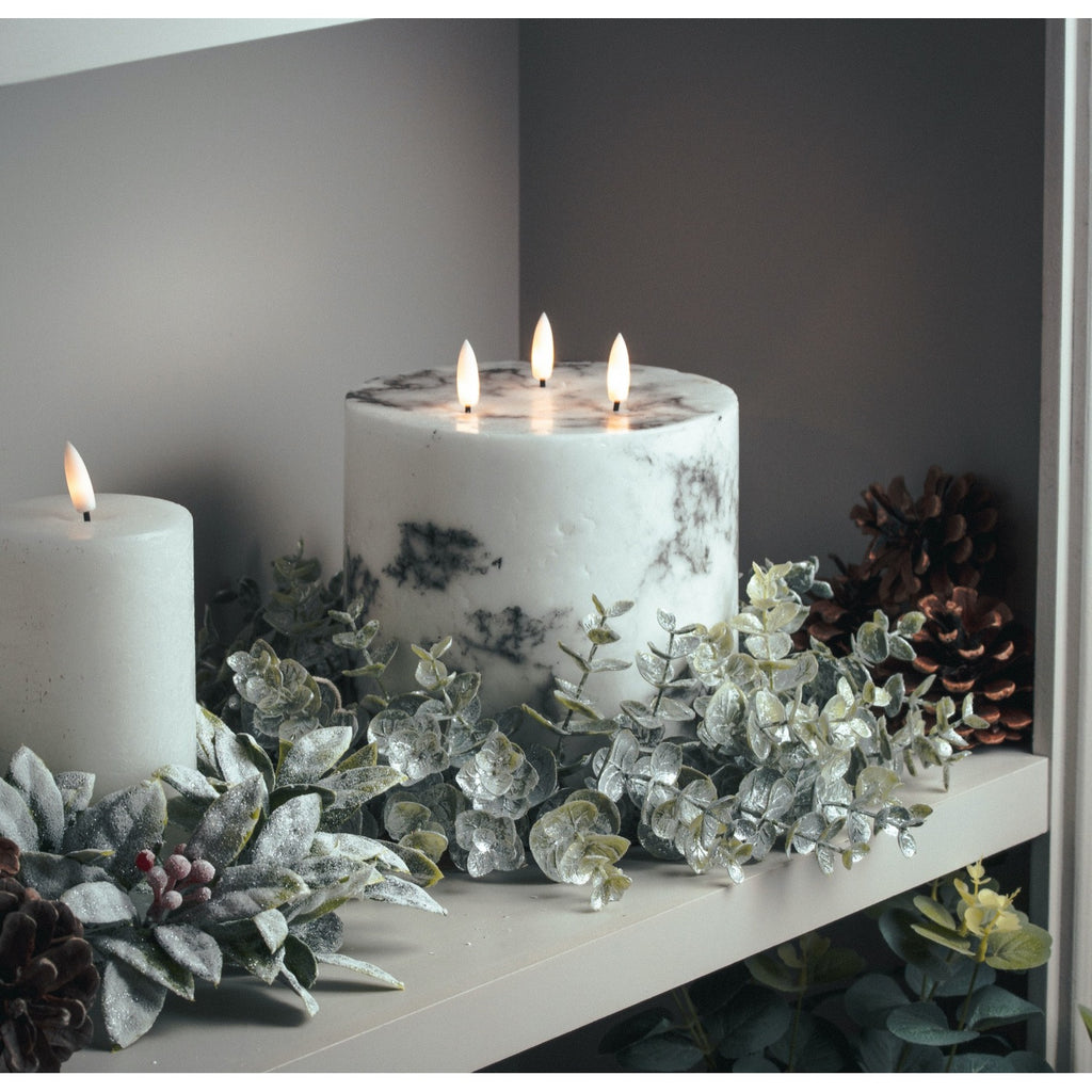 Luxe Collection Natural Glow 6x6 Marble Effect LED Candle Candle