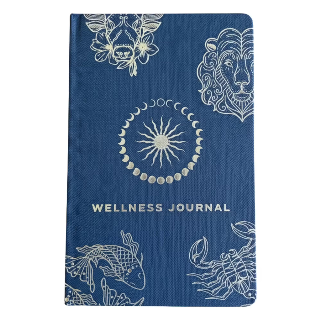 Midnight Blue Wellness Journal - 120 pages - Silver Zodiac