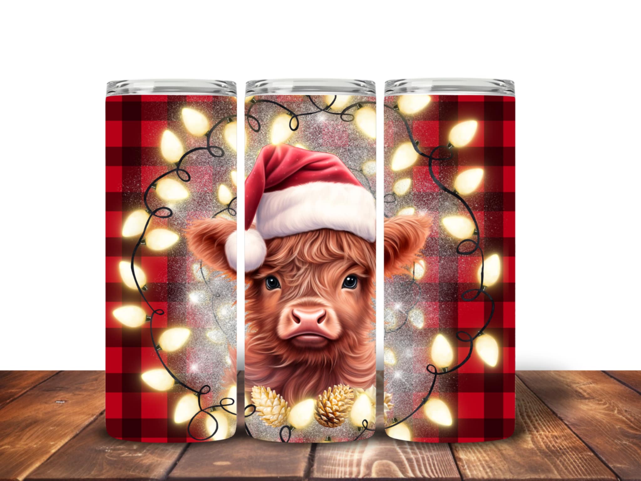 Highland Cow Christmas tumblers Design 8 Tumbler