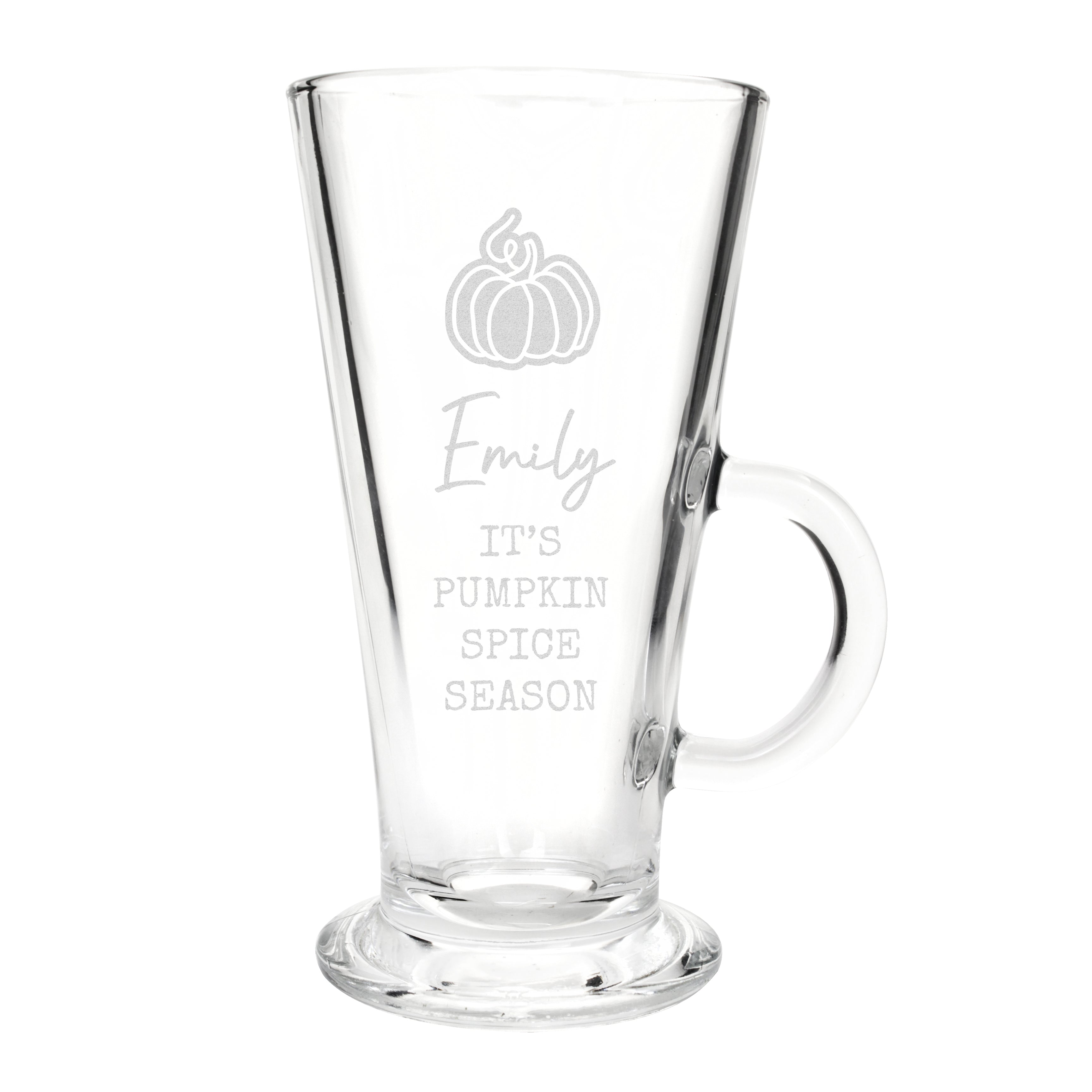 Personalised Pumpkin Latte Glass Glass