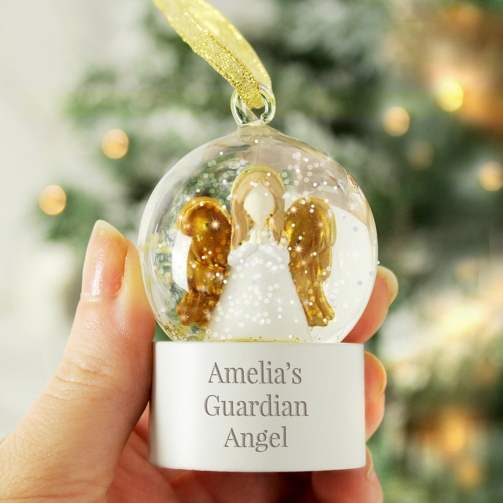 Personalised Angel Snow Globe Tree decoration